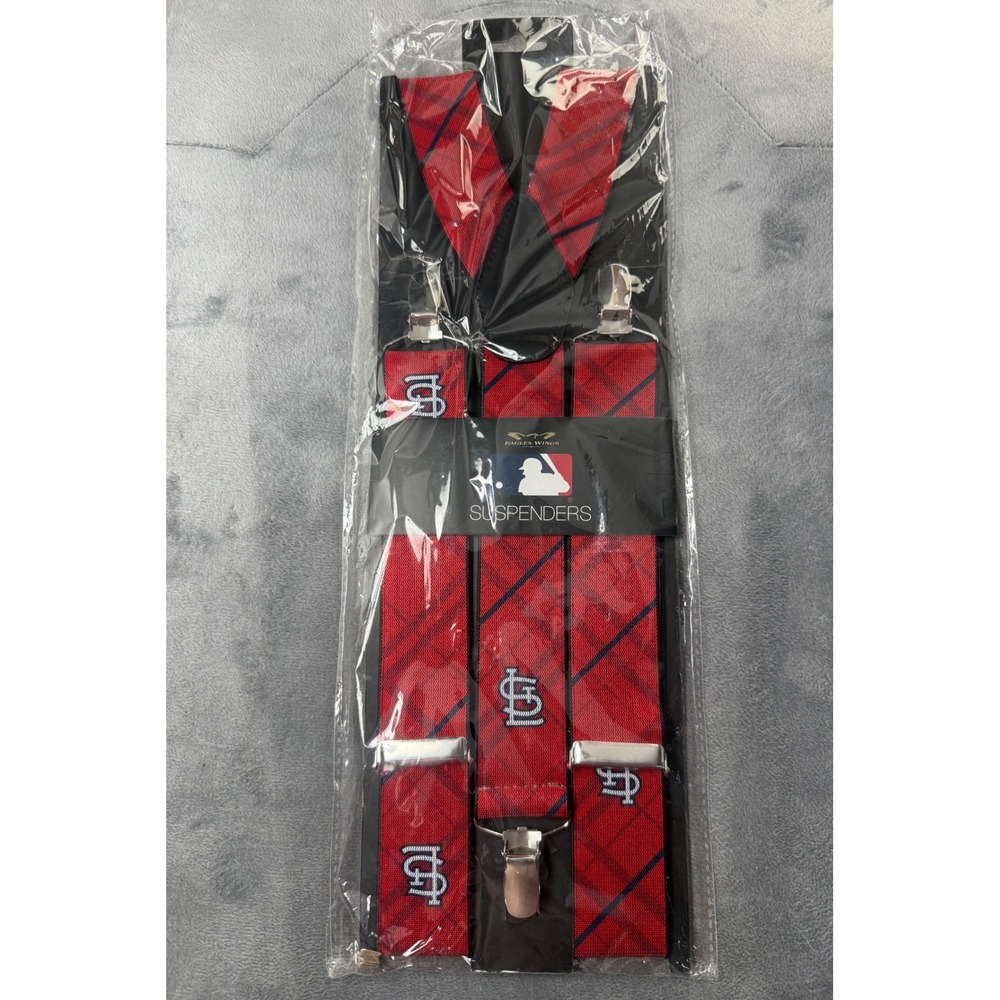 Eagles Wings MLB St Louis Cardinals Suspenders Red Navy Adjustable 8070 NEW